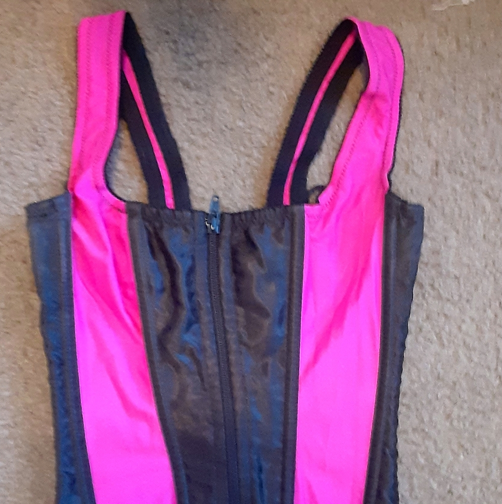 Hot Pink and Black Small Corset